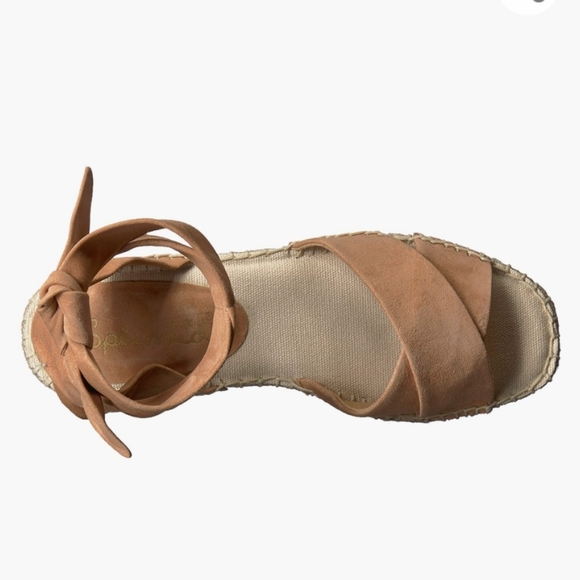 Splendid Tereza Tan Suede Leather Lace-up Espadrille Sandals -8 - Picture 4 of 9